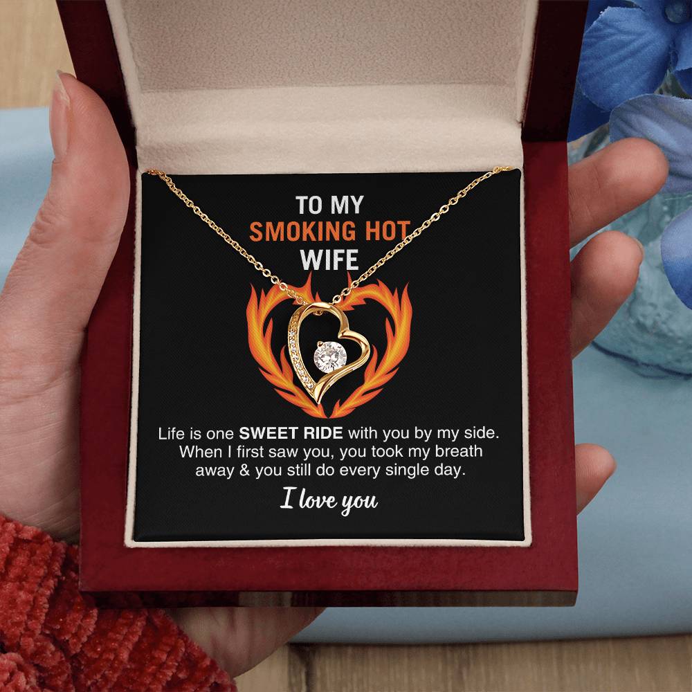 To My Smoking Hot Wife, Forever Love Necklace