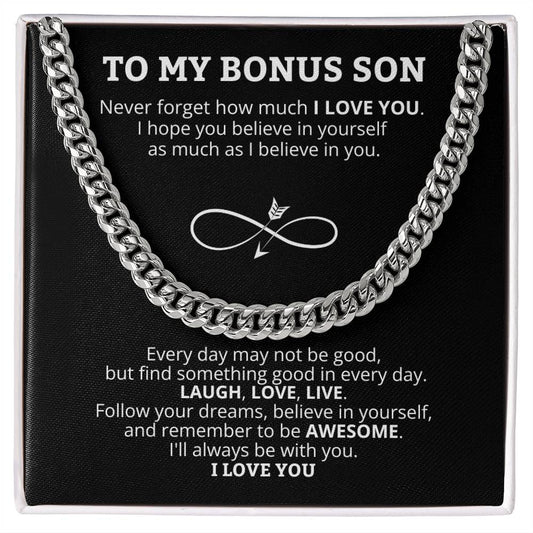 To My Bonus Son/ Stepson, Cuban Link Chain