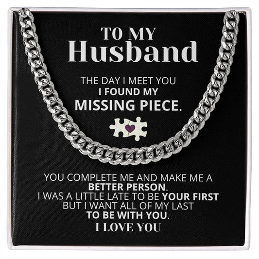 To My Husband, Cuban Link Chain