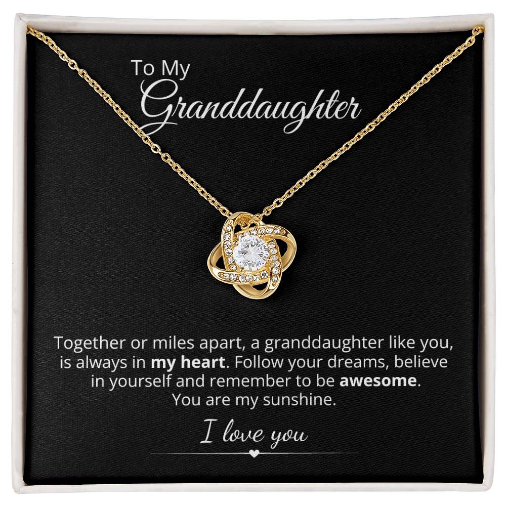 To My Granddaughter, 14K White Gold Necklace