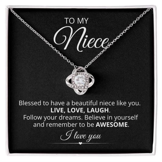 To My Niece, 14K White Gold Necklace