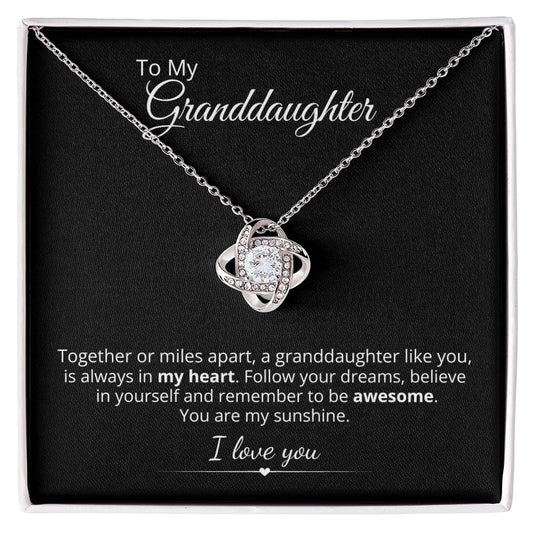 To My Granddaughter, 14K White Gold Necklace
