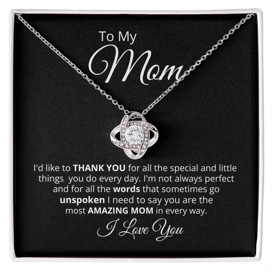 To My Mom, 14K White Gold Necklace