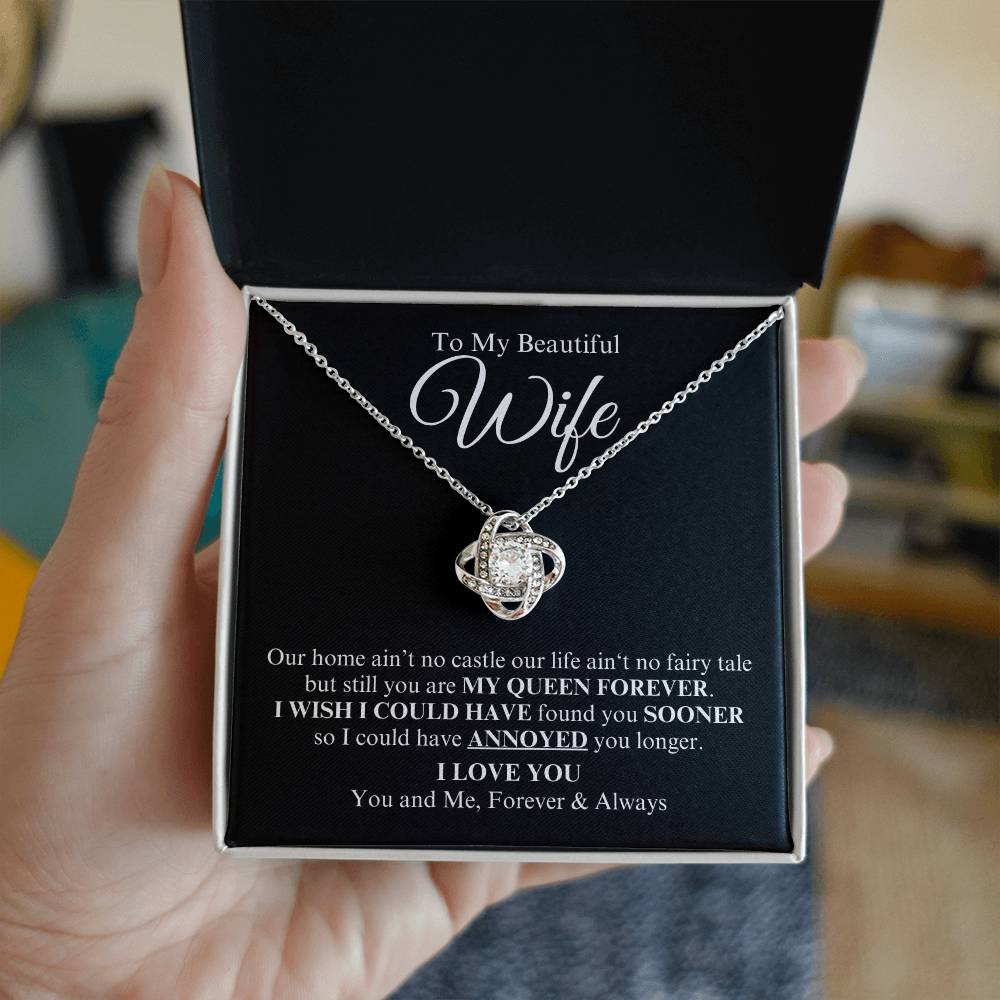 To My Beautiful Wife, Love Knot Necklace