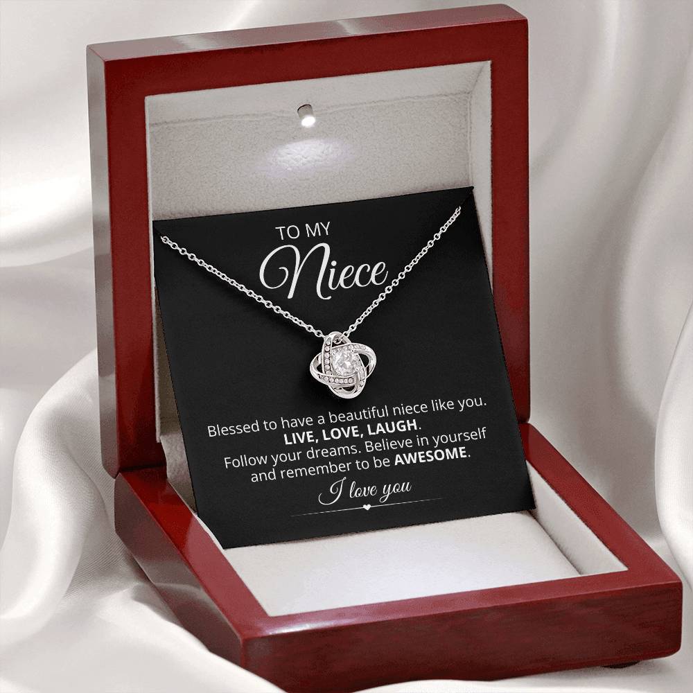 To My Niece, 14K White Gold Necklace