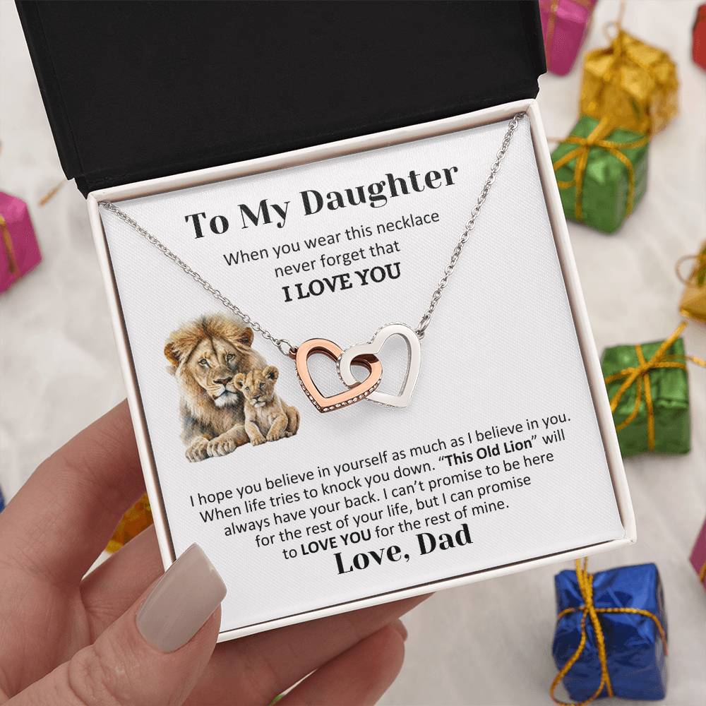 To My Daughter, Interlocking Hearts Necklace