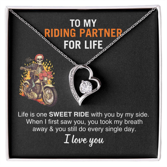 To My Wife, Riding Partner For Life, Forever Love Necklace